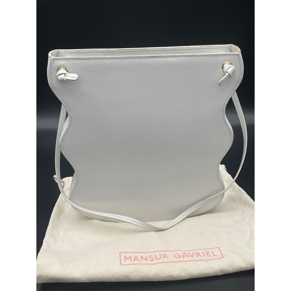 Mansur Gavriel Wave Bag‎ White Leather Sculptural Shoulder Bag Italy Dust Bag